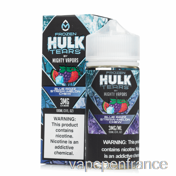 à Mâcher De Melon De Paille Razz Bleu Congelé - Larmes De Hulk - Stylo Vape 100 Ml 0 Mg